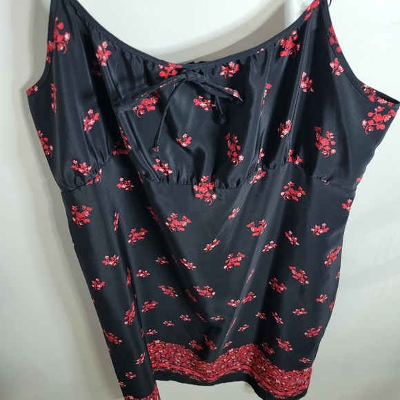 Fashion Bug Black And Red Floral Spaghetti Strap Dress, Size 12 - Picture 4 of 5